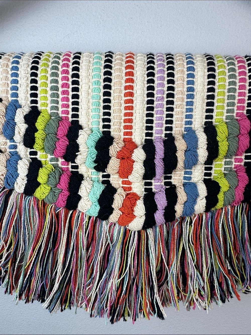 Stella & Dot Taj Clutch Bohemian Fringe Colorful Purse Woven Bag Summer Chic - Picture 6 of 16